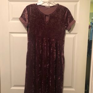 Boutique purple velour dress